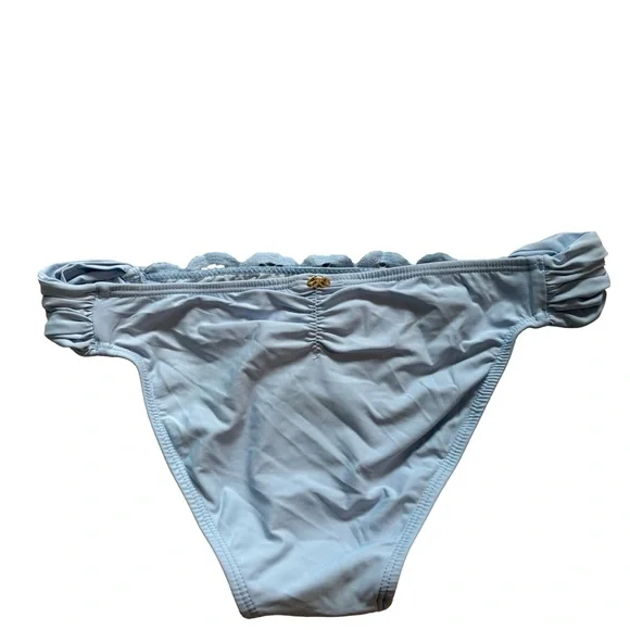 Pilyq Pebble Blue Lace Fanned Full Bikini Bottom - Picture 4 of 11